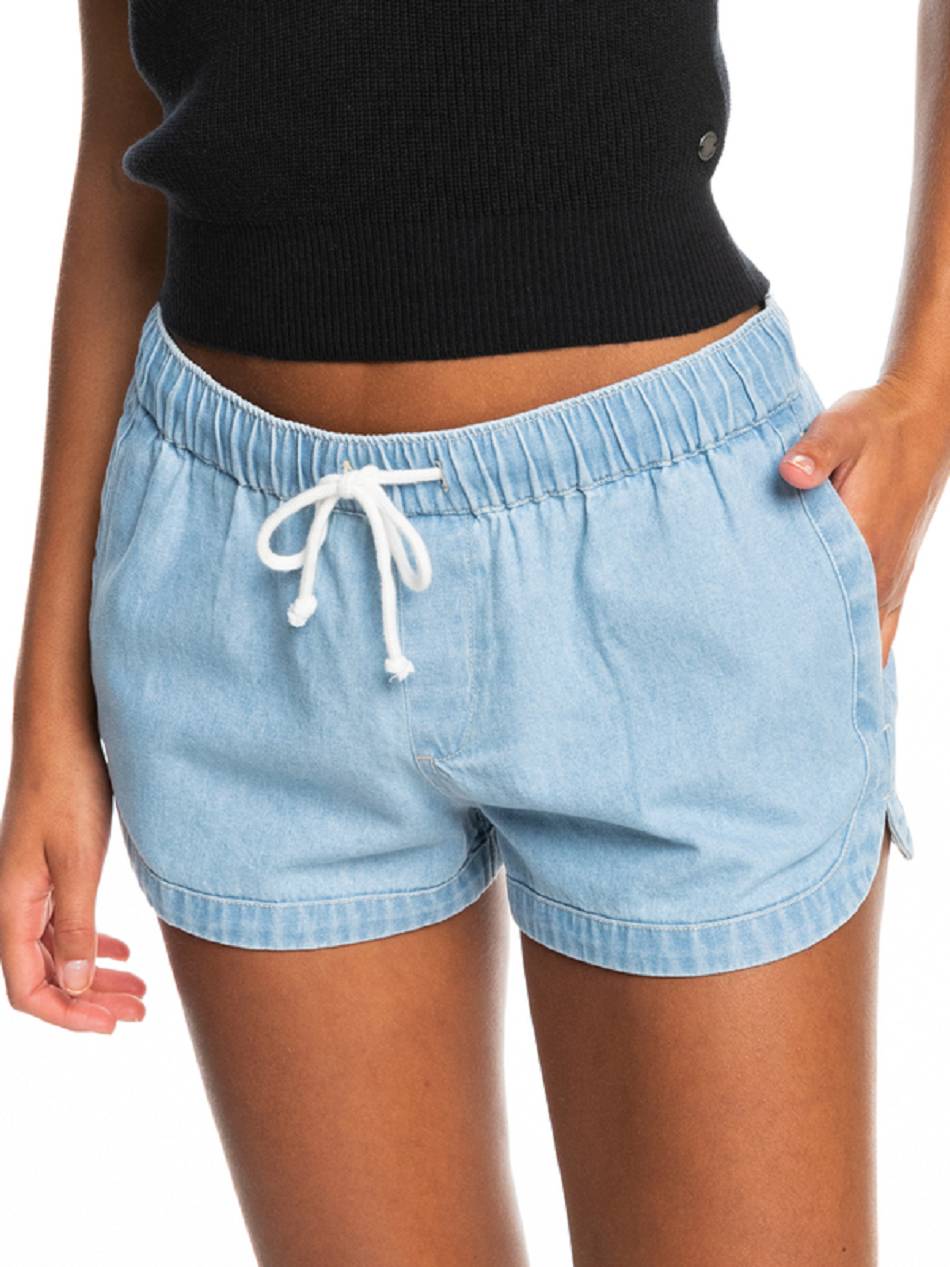 Roxy New Impossible Denim Women\'s Shorts Light blue | SG_LW4551