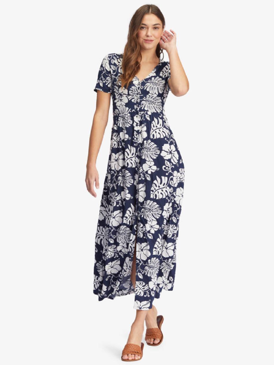 Roxy Ocean Echo Maxi Women\'s Dress Indigo | SG_LW8361