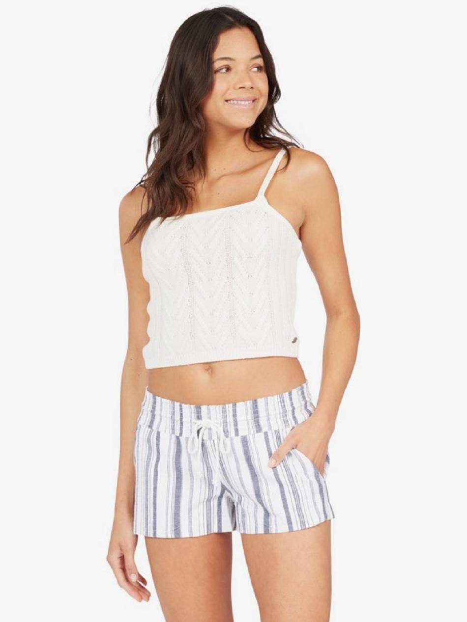 Roxy Oceanside Stripe Beach Women\'s Shorts Indigo Stripes | SG_LW8247