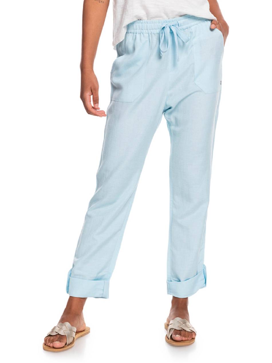 Roxy On The Seashore Linen Women\'s Pants Blue | SG_LW1736