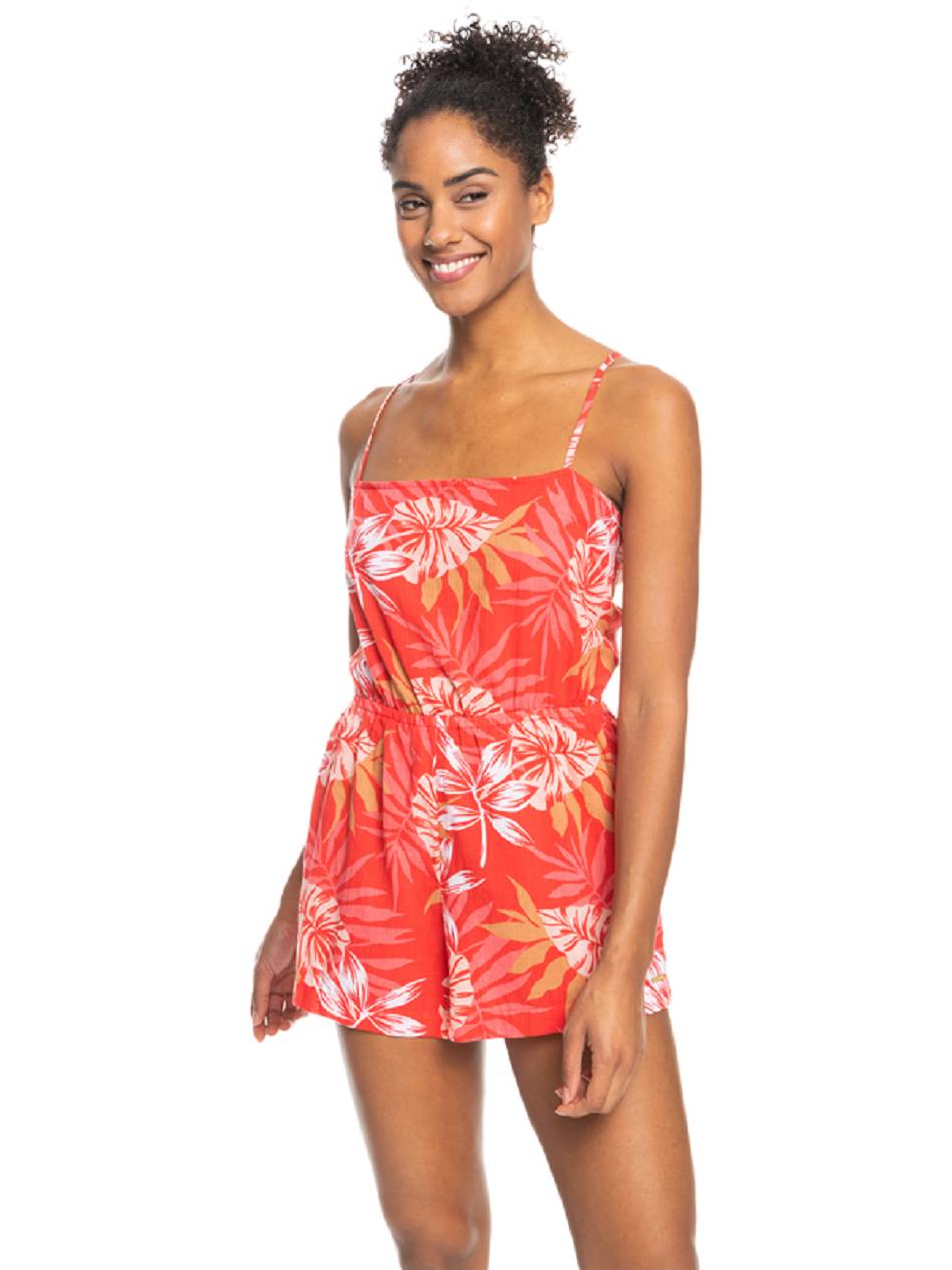 Roxy On Way Love Beach Romper Women\'s Cover Ups red flower | SG_LW5017