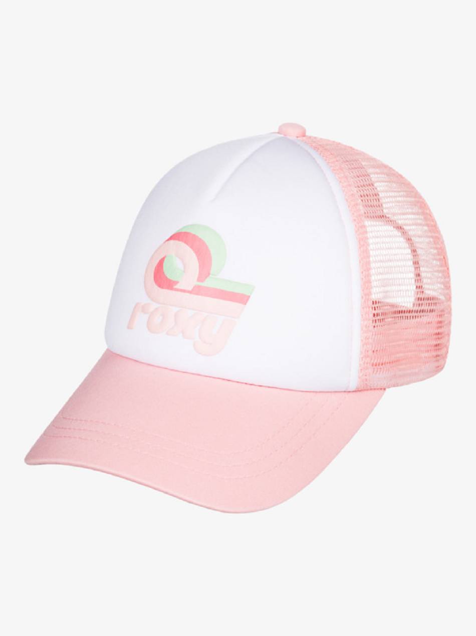 Roxy Pink Scarlet Trucker Women\'s Hats White pink | SG_LW8401