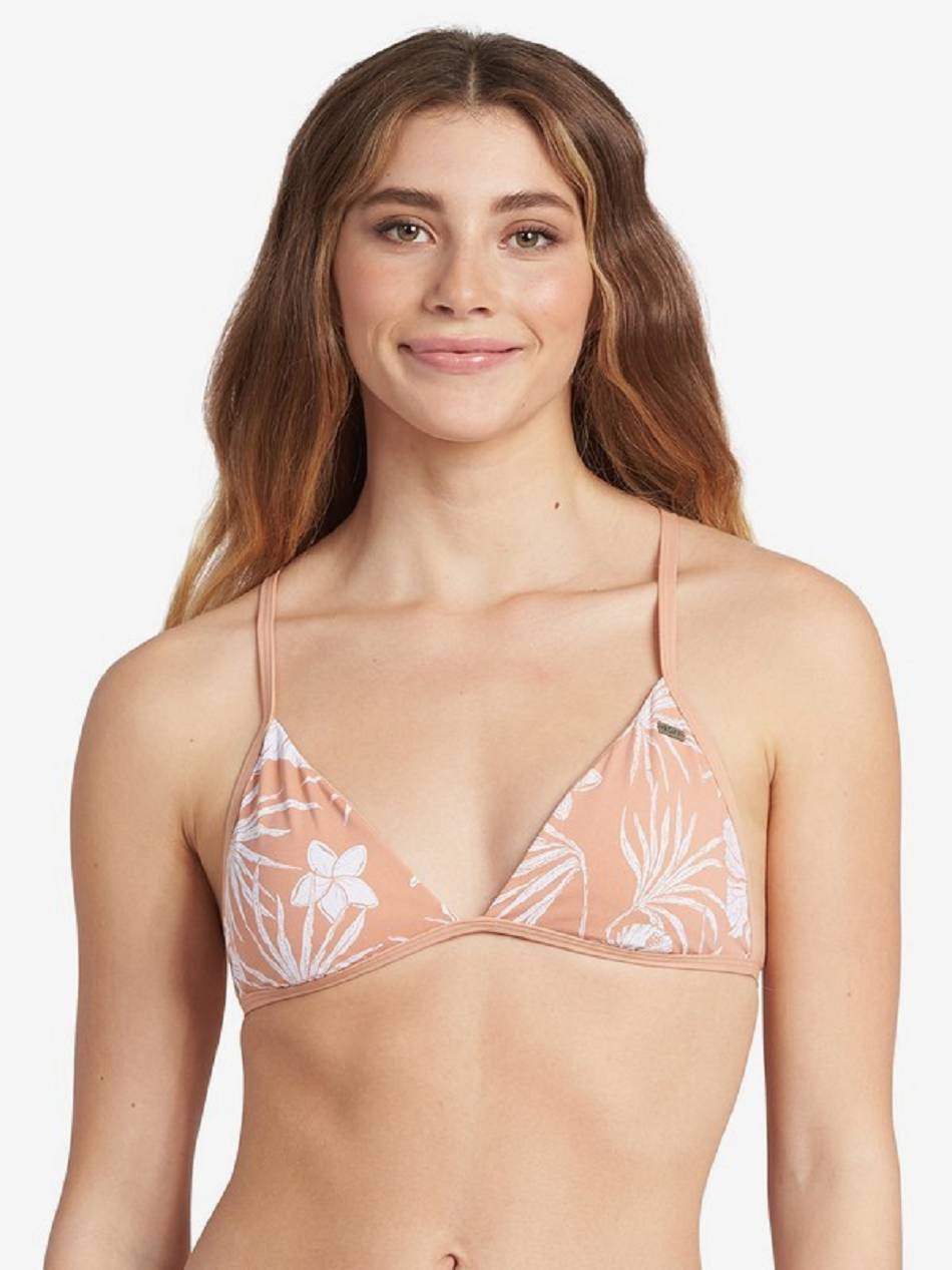 Roxy Printed Beach Classics Fixed Triangle Women\'s Bikini Tops Cream | SG_LW7398