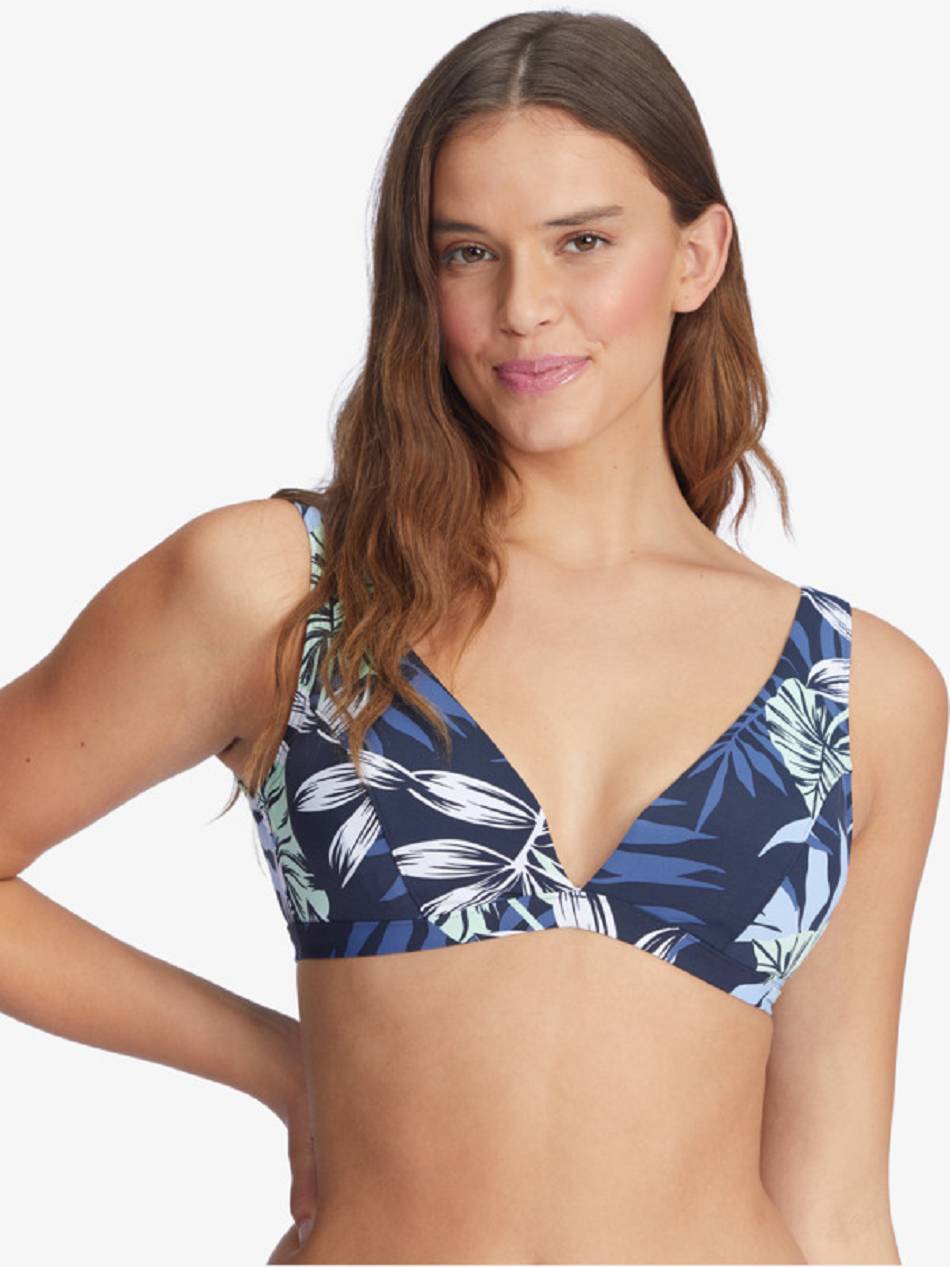 Roxy Printed Beach Classics Underwire Triangle Women\'s Bikini Tops Indigo | SG_LW9314