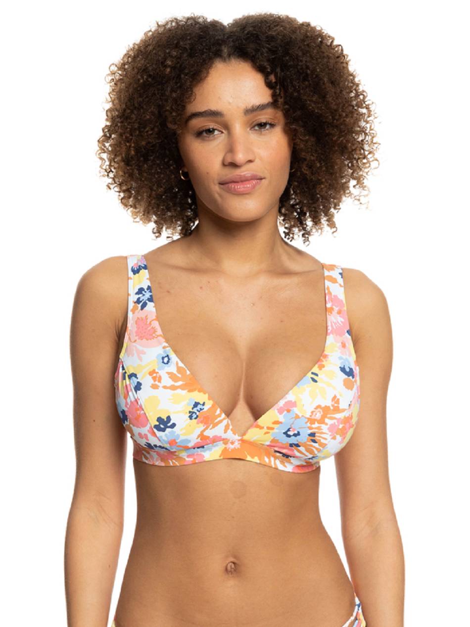 Roxy Printed Beach Classics Underwired Women\'s Bikini Tops white flower | SG_LW3841