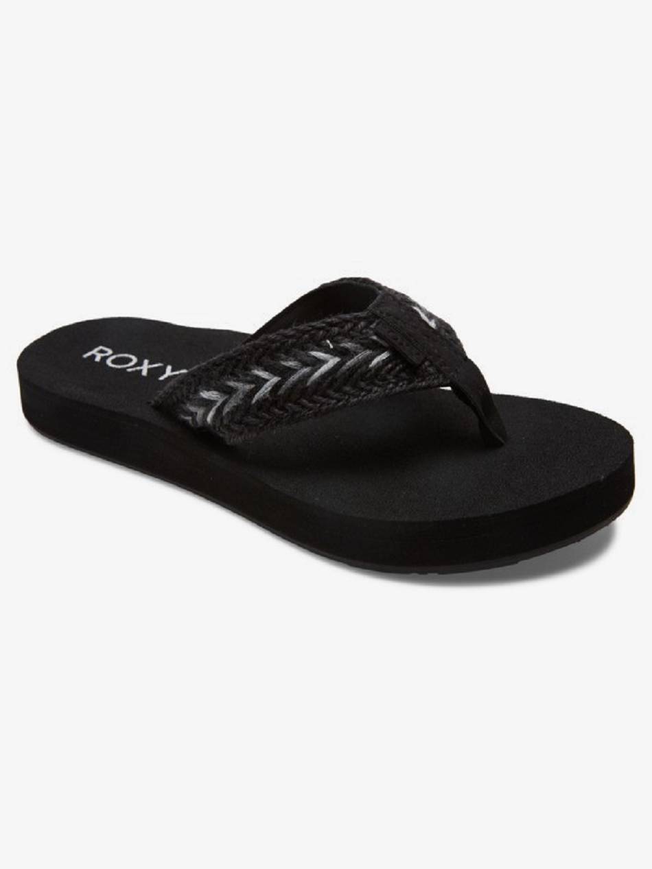 Roxy Rosarito Women\'s Flip Flops Black | SG_LW1461