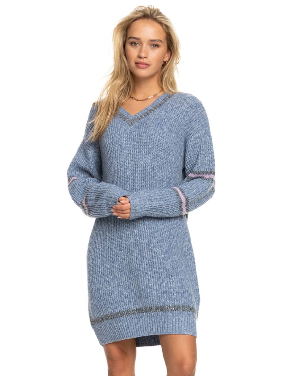 Roxy Rose Mood V-Neck Sweater Women\'s Dress Blue | SG_LW7669