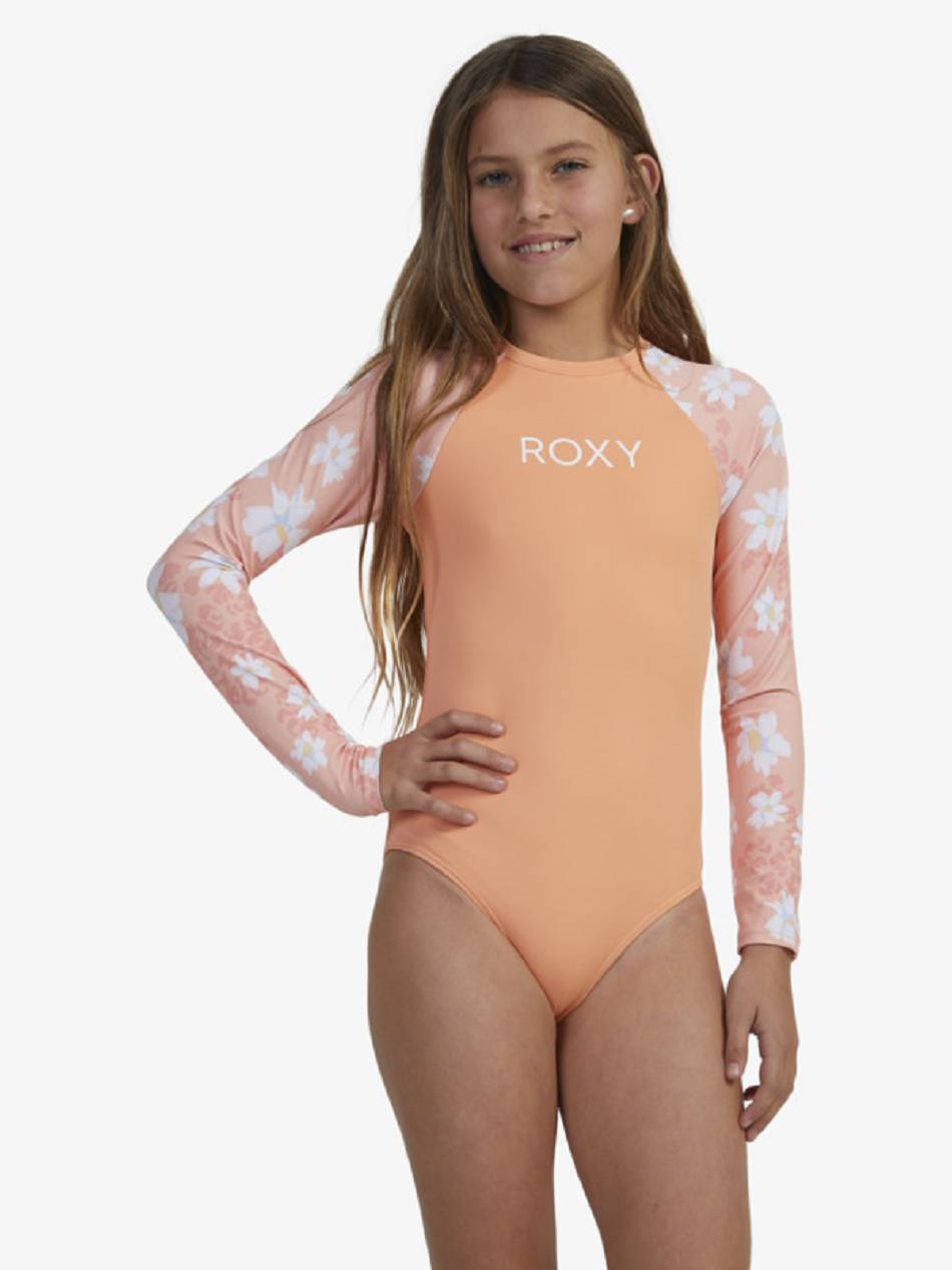 Roxy Salty Flower Kids\' Surf pink flower | SG_LW4764