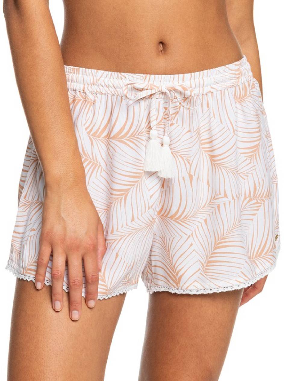 Roxy Salty Tan Women\'s Shorts beige flower | SG_LW9308