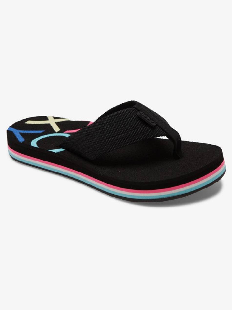 Roxy Send It Women\'s Flip Flops Black | SG_LW2348