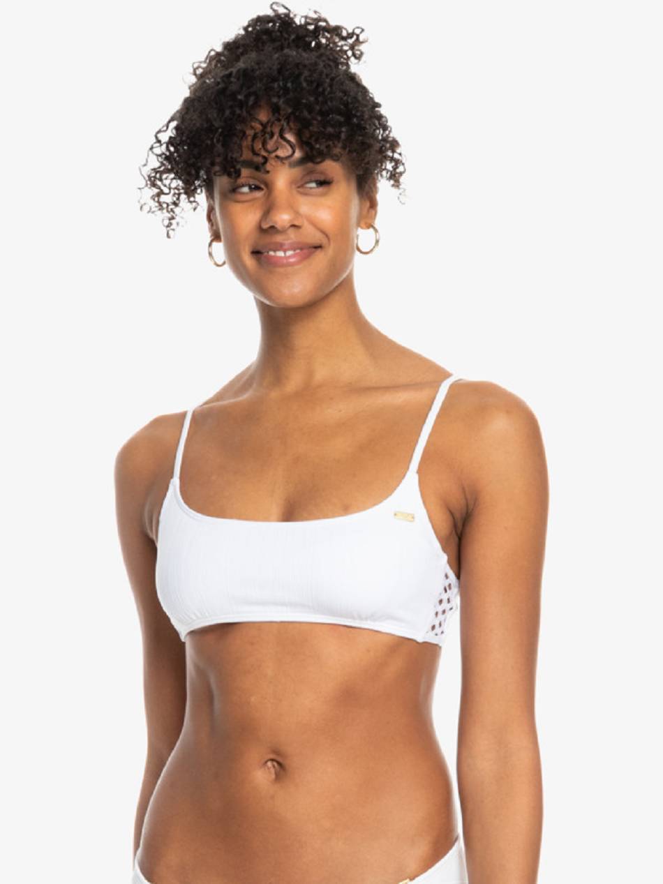 Roxy Shadow In The Sun Bralette Women\'s Bikini Tops White | SG_LW4613