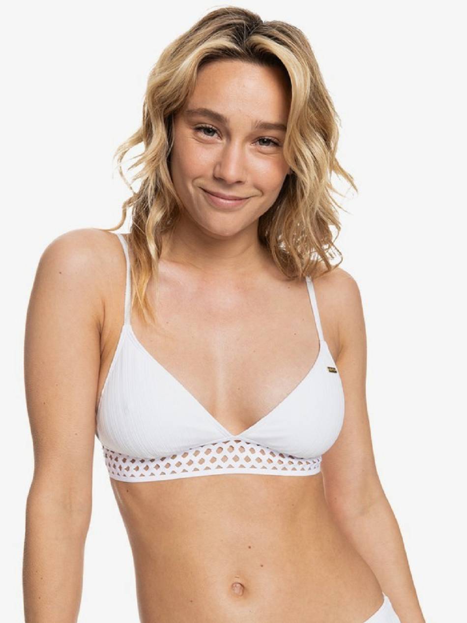 Roxy Shadow In The Sun Triangle Women\'s Bikini Tops White | SG_LW2140