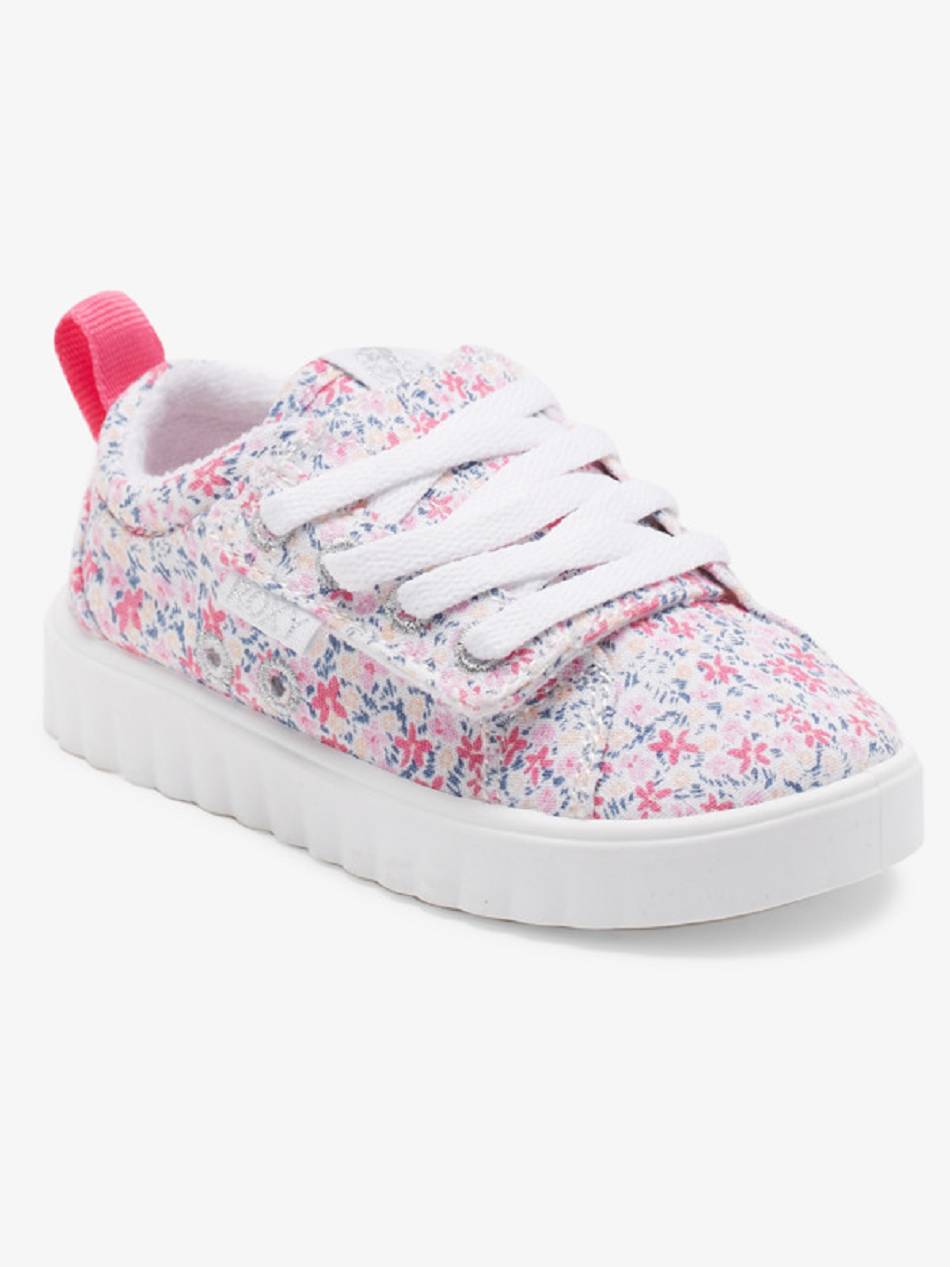 Roxy Sheilahh Kids\' Sneakers White / Blue / Pink | SG_LW4629