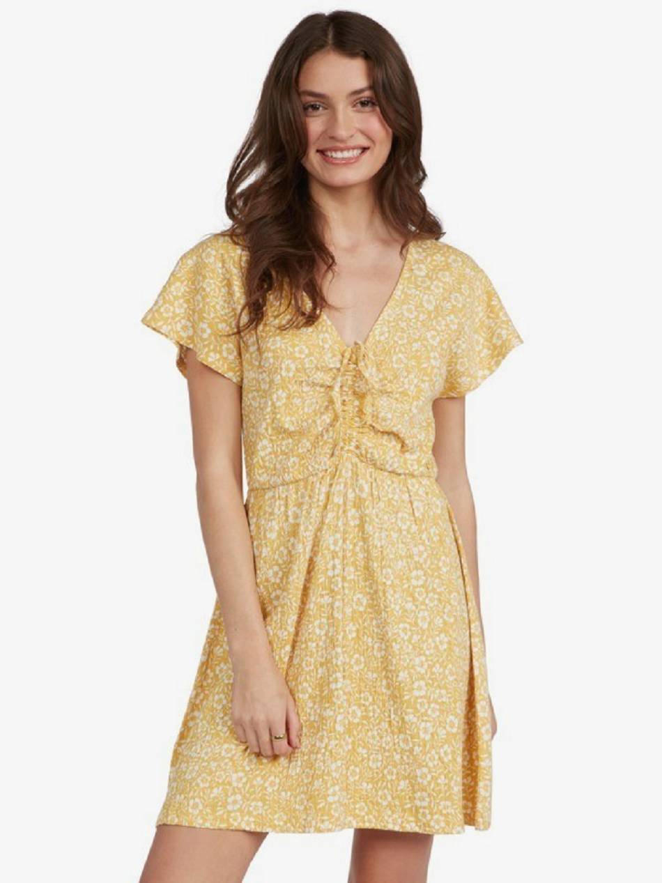 Roxy Simple Thoughts Women\'s Dress yellow | SG_LW2691