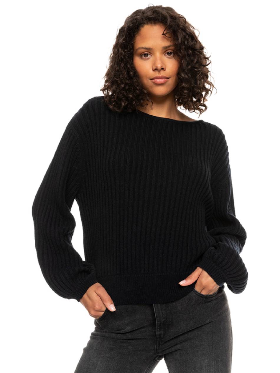 Roxy Siren Dream Ribbed Women\'s Sweaters Dark Grey | SG_LW2383