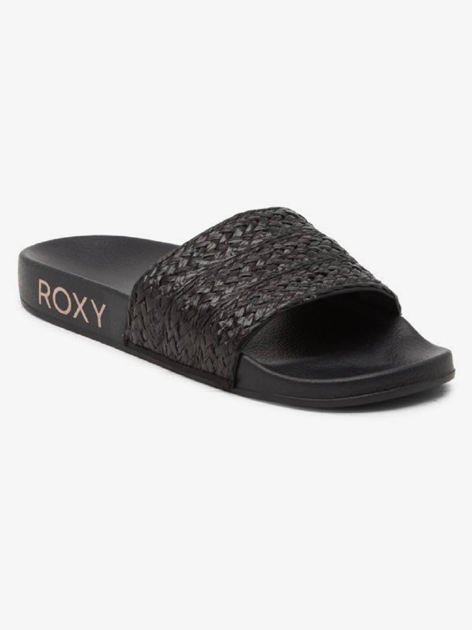 Roxy Slippy Jute Slide Women\'s Essentials Black | SG_LW1269