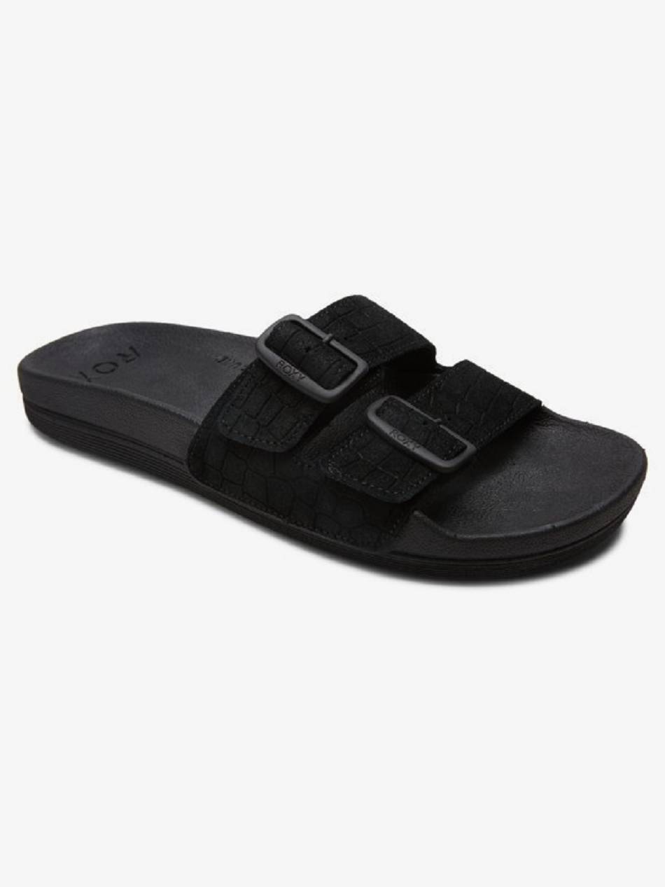 Roxy Slippy Nina Slide Women\'s Sandals Black | SG_LW4420