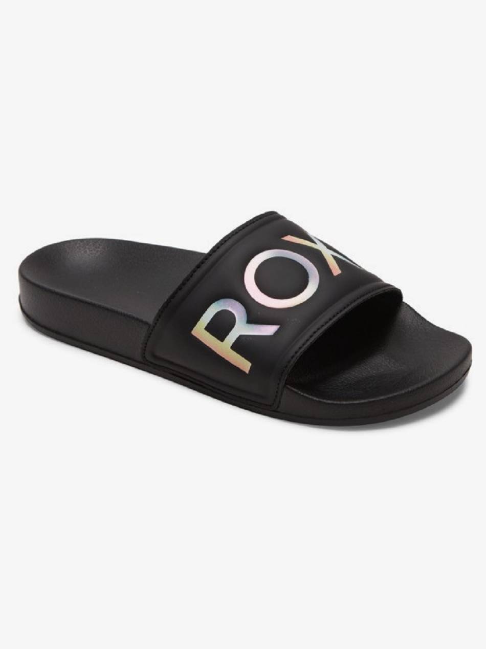 Roxy Slippy Slide Women\'s Sandals Black | SG_LW5073