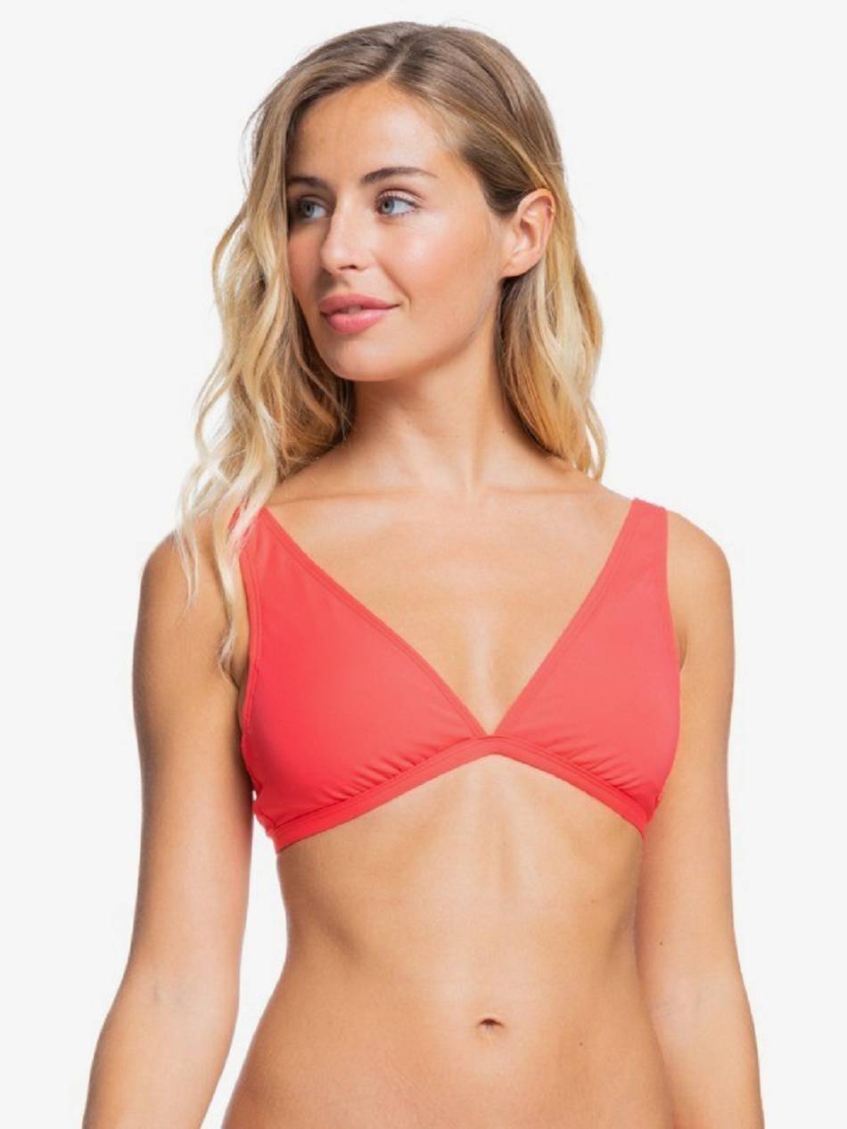 Roxy Solid Beach Classics Elongated Triangle Women\'s Bikini Tops Red | SG_LW6740