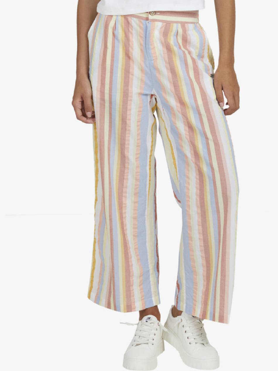 Roxy South Pacific Cropped Women\'s Pants rainbow Stripes | SG_LW2656