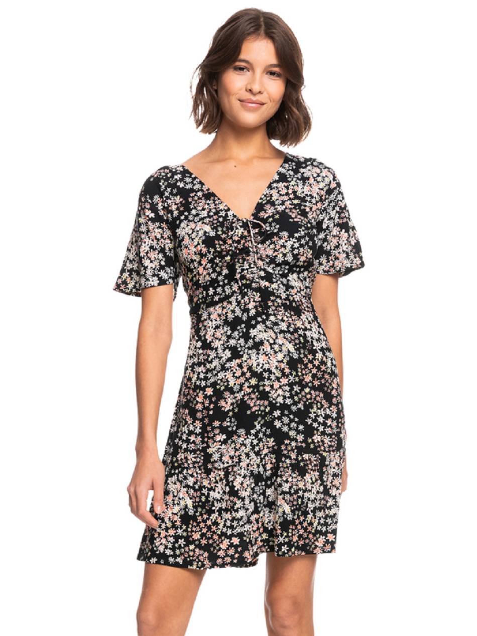 Roxy Summer Flow Printed Mini Women\'s Dress Dark Grey | SG_LW8318