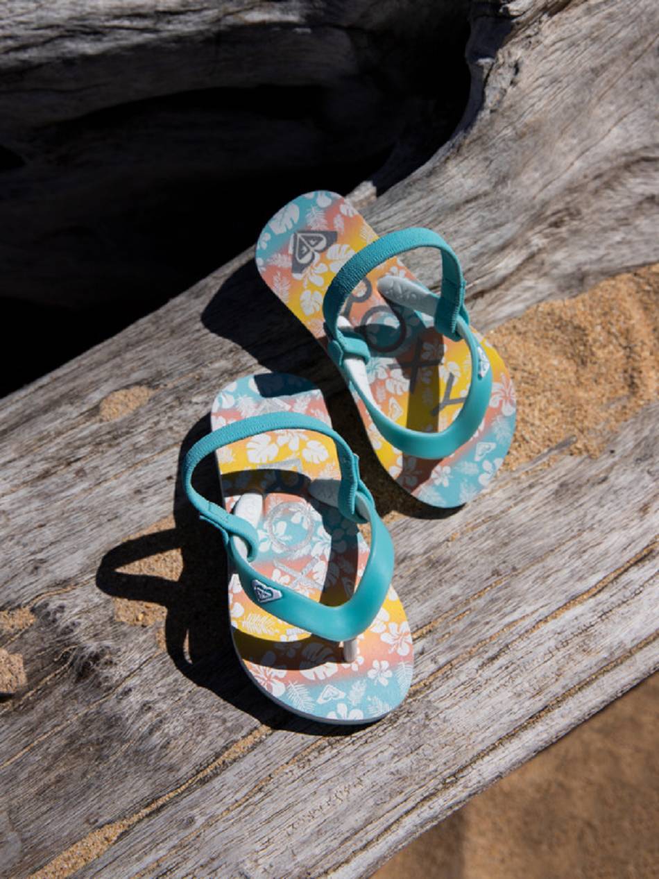 Roxy Tahiti Kids\' Sandals Blue / White | SG_LW7278