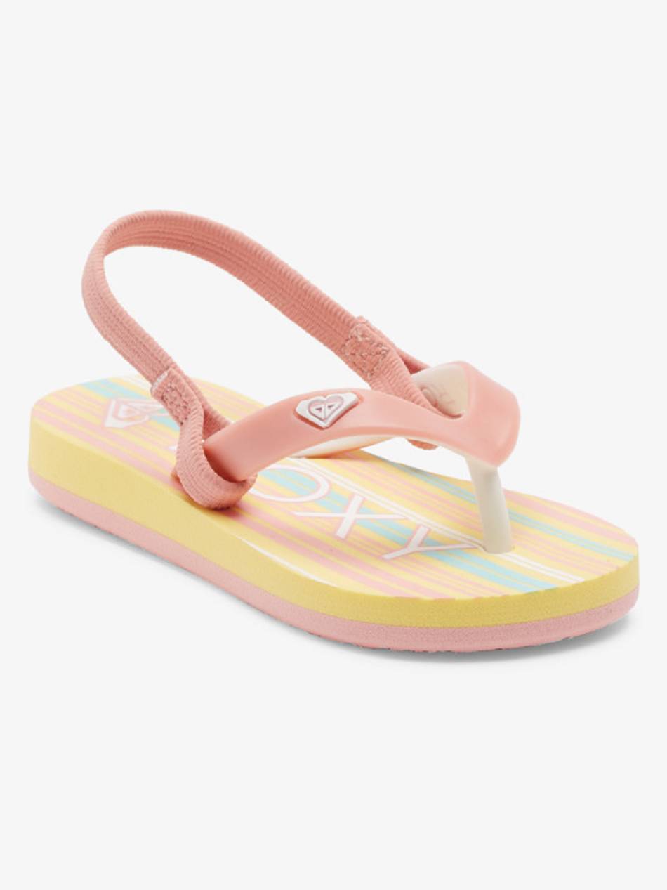 Roxy Tahiti Kids\' Sandals Yellow / White | SG_LW7203