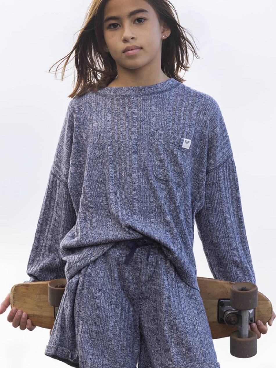 Roxy Talking To The River Kids\' Sweatshirts Indigo | SG_LW7614