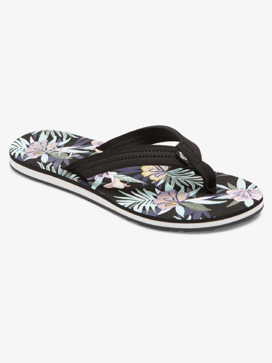 Roxy Vista Loreto Women\'s Flip Flops Black / Pink | SG_LW7707