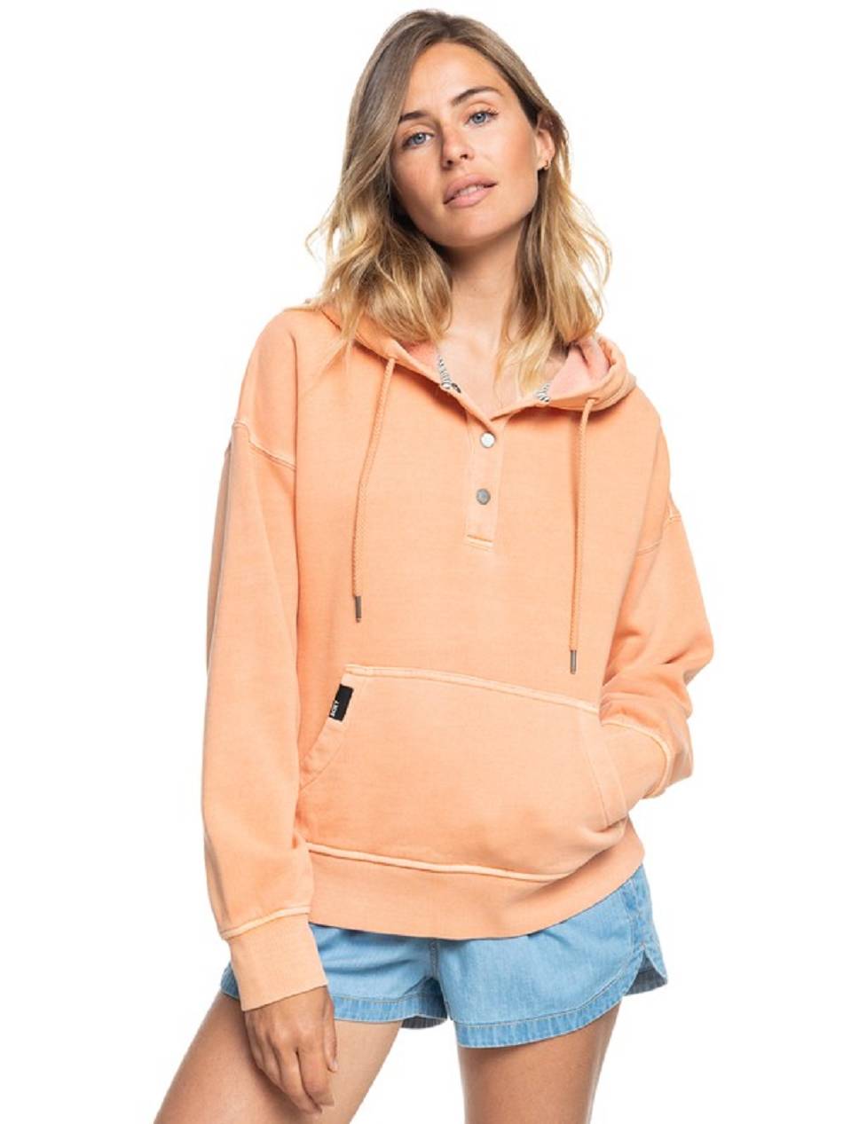 Roxy Who Slide Half-Snap Women\'s Hoodies beige yellow | SG_LW1316