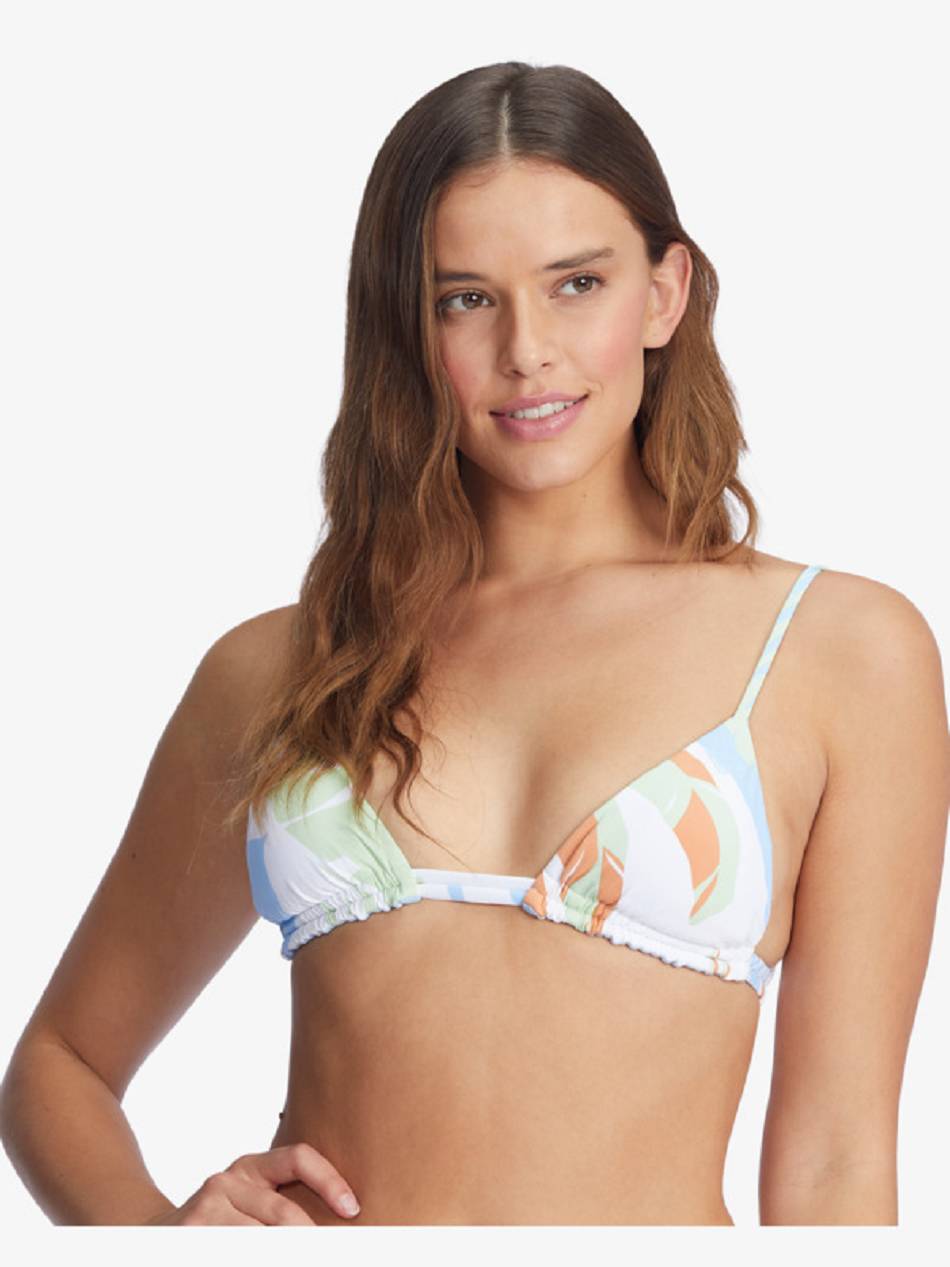 Roxy Wildflowers Reversible Tiki Triangle Women\'s Bikinis white flower | SG_LW2369