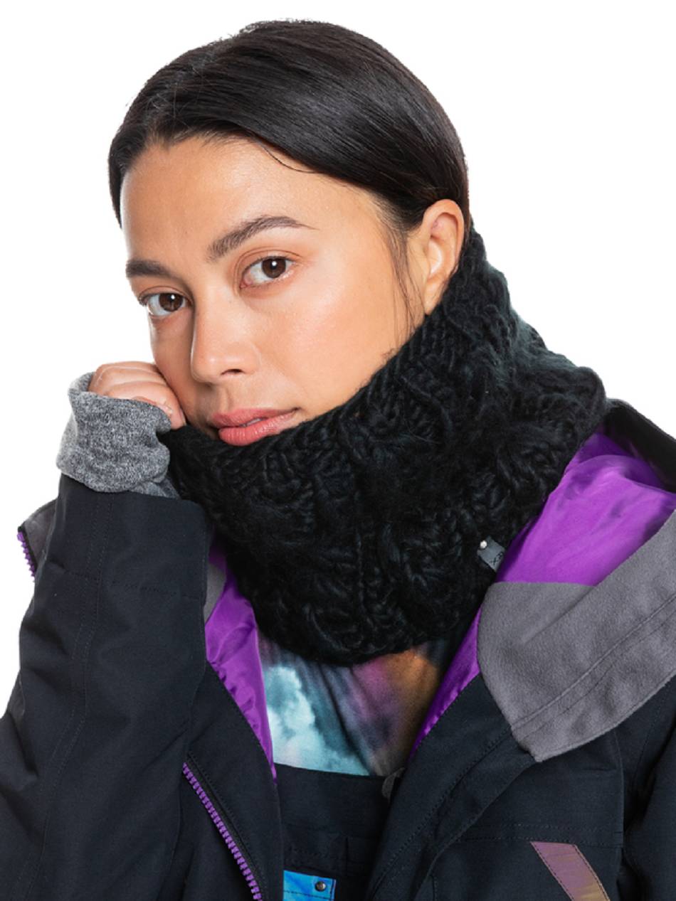 Roxy Winter Neck Warmer Women\'s Scarves Black | SG_LW8511