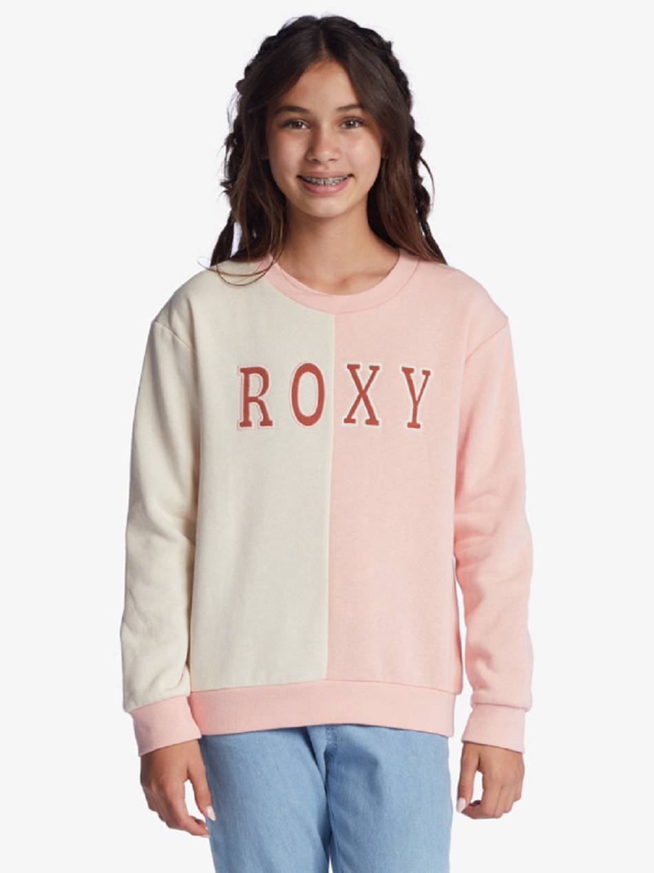 Roxy Wonder What Its Like Kids\' Sweatshirts White / rose | SG_LW3791