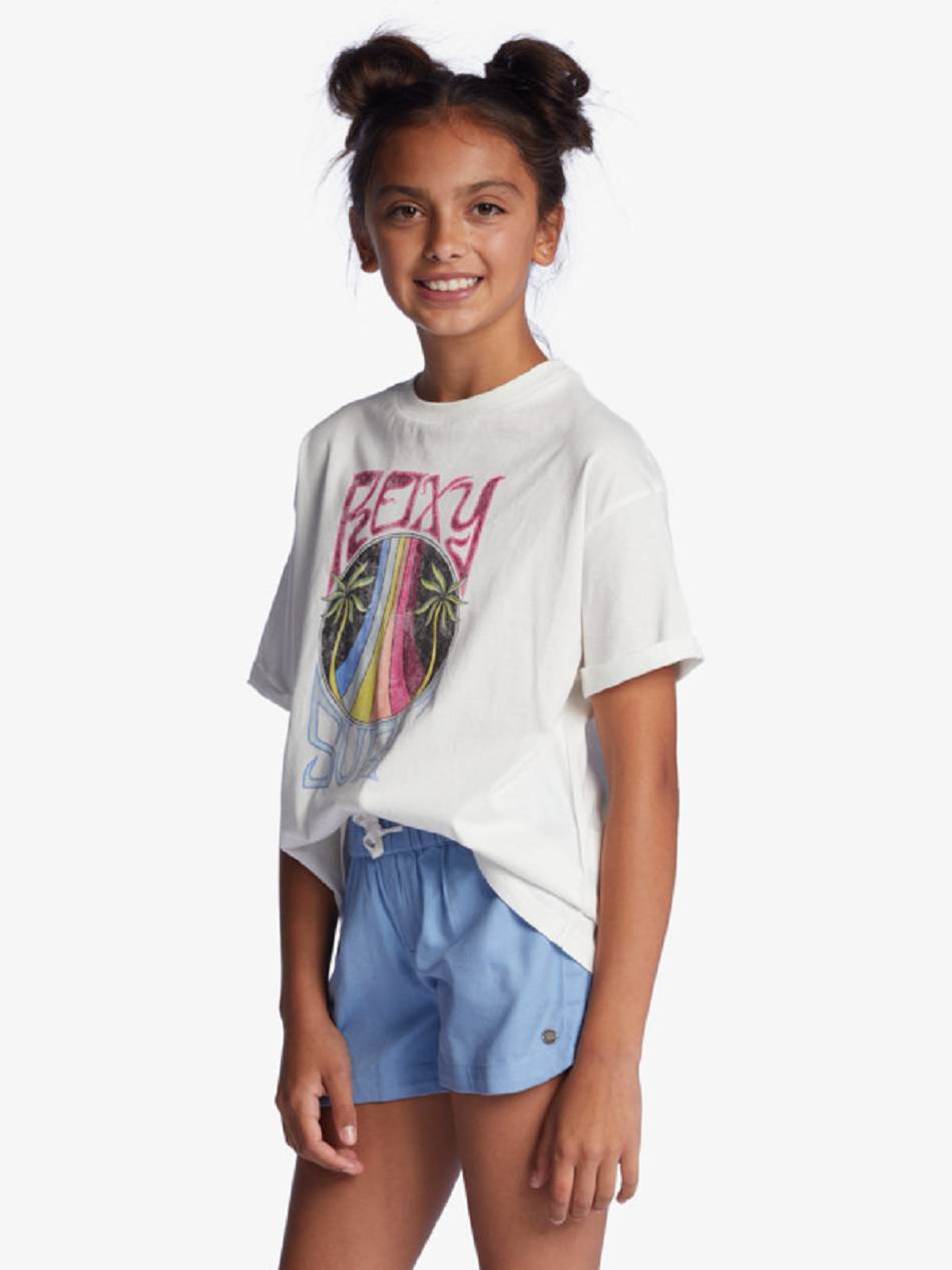 Roxy Younger Now Oversized Kids\' T-Shirt White | SG_LW8864