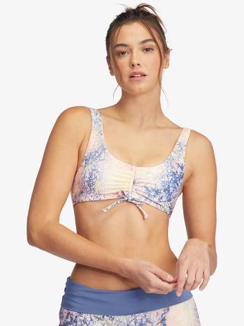 Roxy Active Athletic Bralette Women's Bikini Tops White Green | SG_LW7370