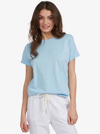 Roxy Adventure Stamp Boyfriend Women's T-Shirt Blue | SG_LW4828