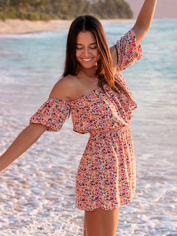 Roxy Another Day Printed Women's Rompers Rose | SG_LW4841