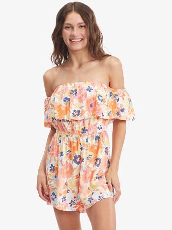 Roxy Another Day Printed Women's Rompers red flowers | SG_LW5681