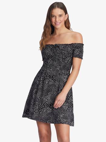 Roxy At The Same Time Off-The-Shoulder Women's Dress Dark Grey | SG_LW4674