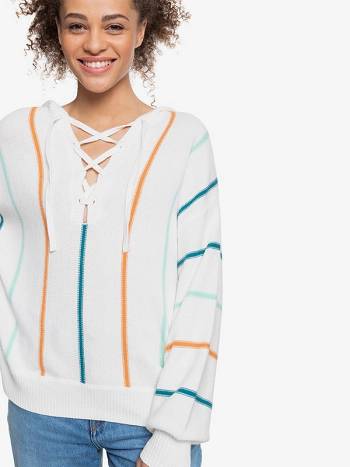 Roxy Bay Of Rainbows Women's Sweaters White | SG_LW3912