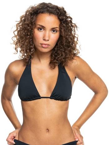 Roxy Beach Classics Elongated Tiki Triangle Solid Women's Bikinis Dark Grey | SG_LW3309