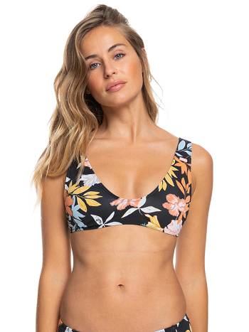 Roxy Beach Classics Elongated Triangle Women's Bikinis Dark Grey flower | SG_LW4312