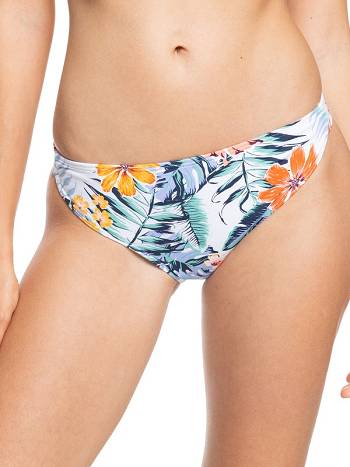 Roxy Beach Classics Women's Bikini Bottoms white flower | SG_LW2138