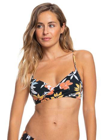 Roxy Beach Classics Wrap Bralette Women's Bikini Tops Dark Grey | SG_LW1099