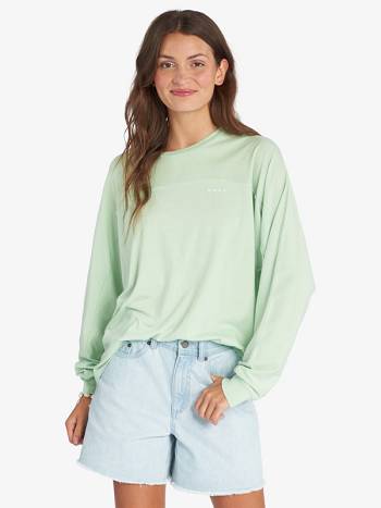 Roxy Blocky Beach Women's T-Shirt green | SG_LW9799