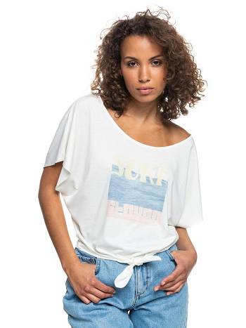 Roxy Born To Be Roxy Women's T-Shirt White | SG_LW7291