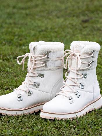 Roxy Brandi Lace-Up Women's Snow Boots White | SG_LW4203