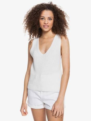 Roxy Bright Place Women's Sweaters White | SG_LW6783