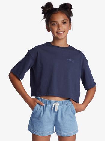 Roxy Call You Mine Kids' T-Shirt Indigo | SG_LW9735