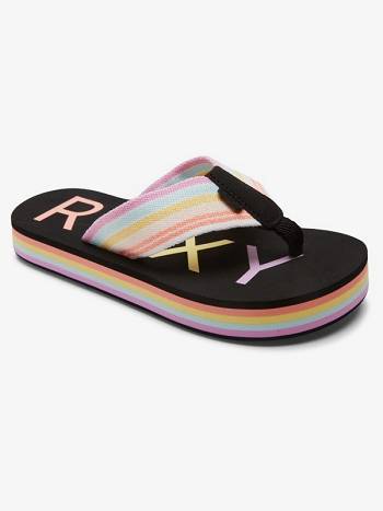 Roxy Chika High Kids' Sandals Black Multicolor | SG_LW9752